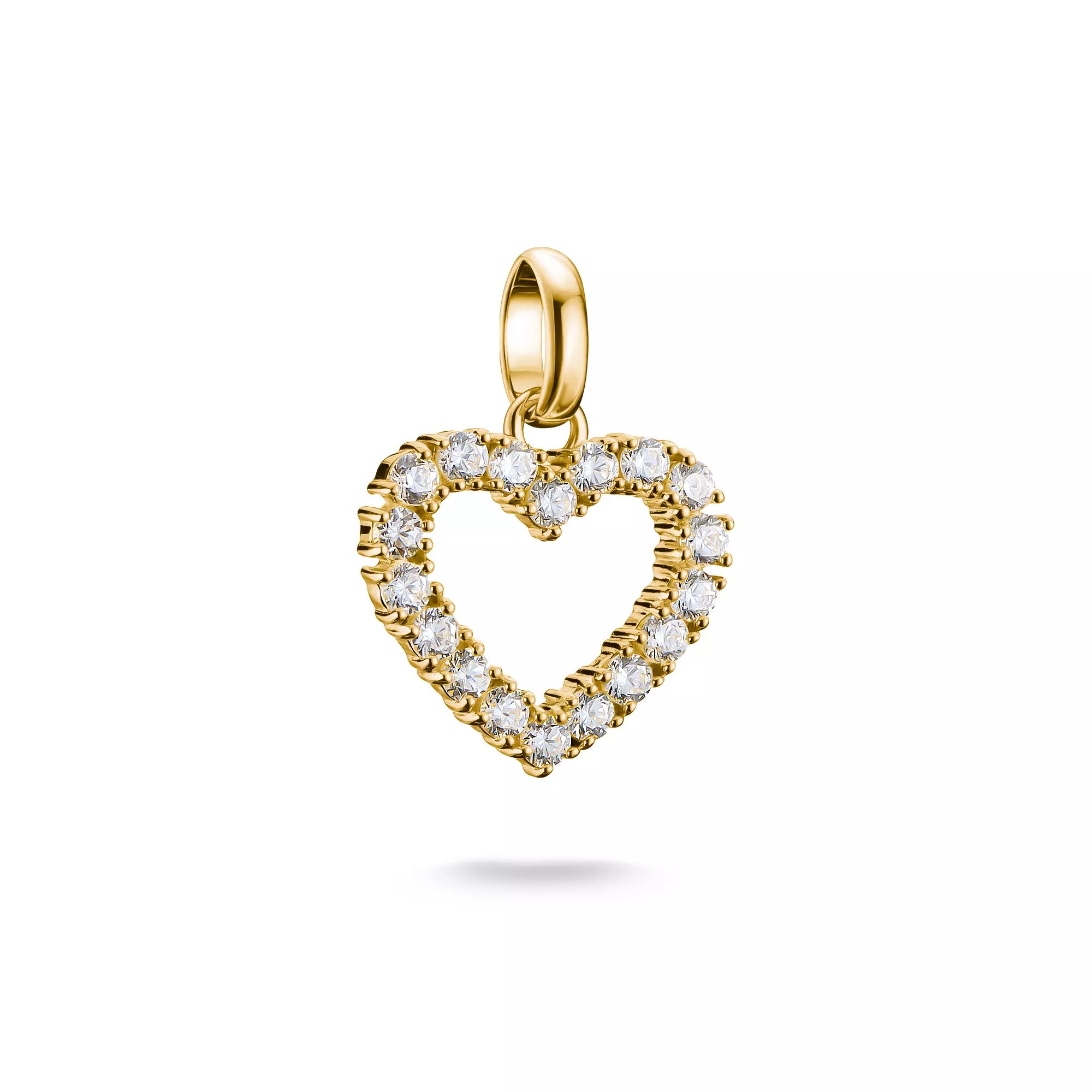 Thomas Sabo Connect - Herz Zirkonia - Charm mit Öse - Silber & Gelbgold Verg. + Zirkonia – Ansicht 2