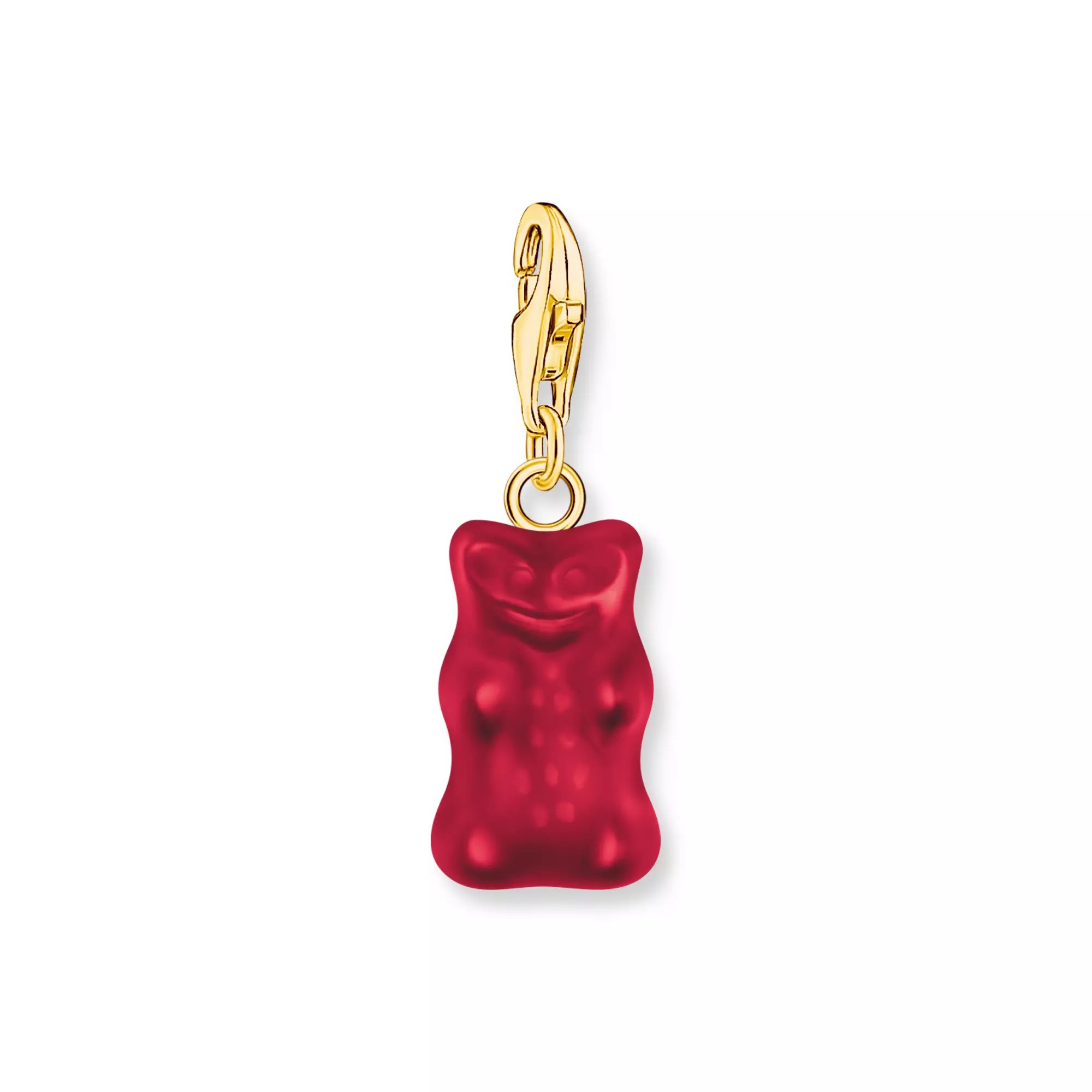 Thomas Sabo Charm-Anhänger HARIBO Gummibärchen - Goldbär - Silber Gelbgold verg. - Rot