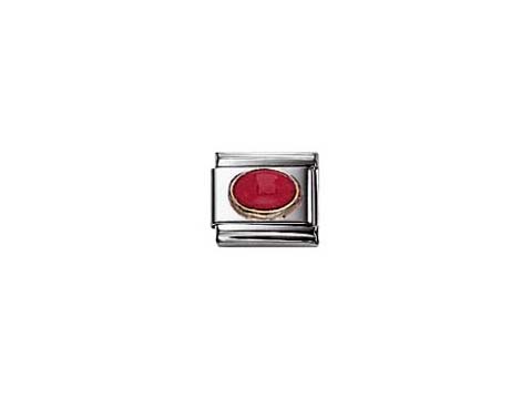 Ovaler Steinelement in Rot aus Koralle, integriert in ein hochwertiges Silberdesign. Ideal für das Nomination Classic Armband, vielseitig kombinierbar und stilvoll.