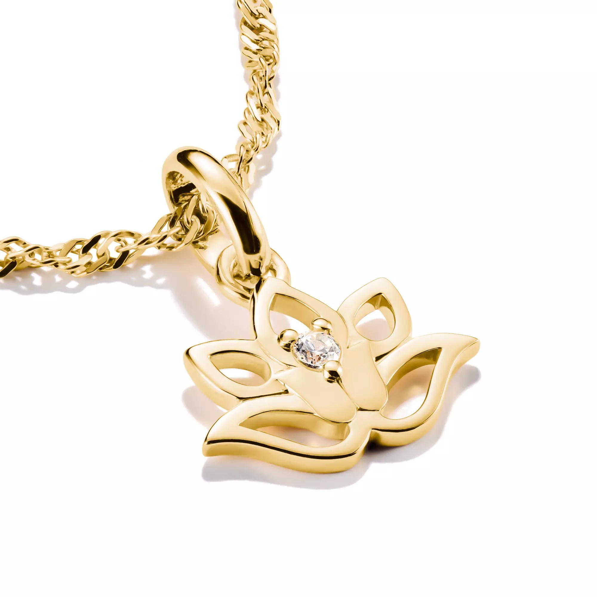 Thomas Sabo Connect Charm mit Öse - Lotusblüte - Silber & Gelbgold Verg. + Zirkonia – Ansicht 2