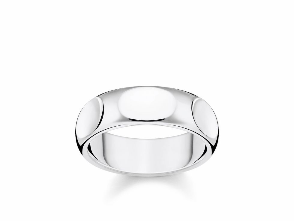 Herrenring von Thomas Sabo aus Sterling Silber, silberfarben, Größe 62, modernes Design mit glatten Oberflächen und klaren Linien, ideal für stilbewusste Männer.