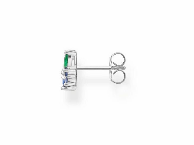 Thomas Sabo Ohrstecker aus Sterling Silber mit Glas-Keramik Stein in Heidelbeere. Der Schmuck zeichnet sich durch ein elegantes Design und zeitlose Farben aus.