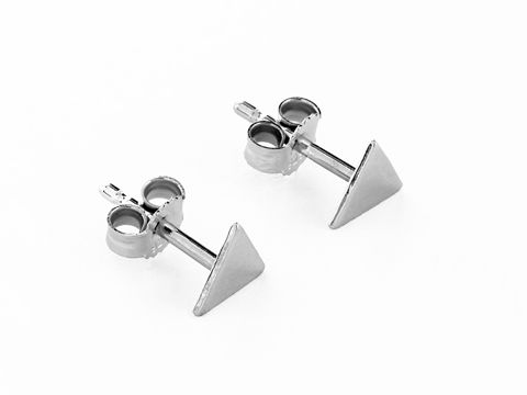 Dreieck Ohrstecker - dezent - Silber - rhodiniert, Hersteller: Juwelier Harnisch, Ohrstecker ohne Stein.