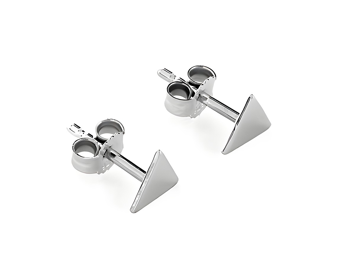 Dreieck Ohrstecker - dezent - Silber - rhodiniert, Hersteller: Juwelier Harnisch, Ohrstecker ohne Stein.
