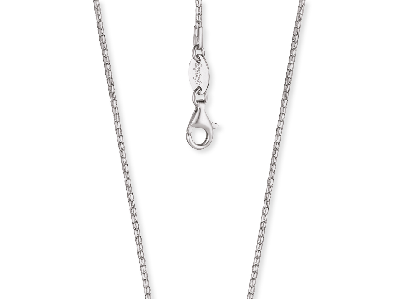 Engelsrufer ERNO-80-15S Koreanerkette aus Silber mit rhodiniertem Finish, 80 cm lang, mit Karabinerverschluss, elegant und zeitlos in der Ausführung. Ideal für jeden Anlass.