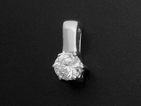 41881-0 Brillant Anhänger aus 585 Weißgold in Krappenfassung mit einem 0,20 ct. W/Si Diamanten, Hersteller Juwelier Harnisch, exquisite Verarbeitung für stilvolle Eleganz.