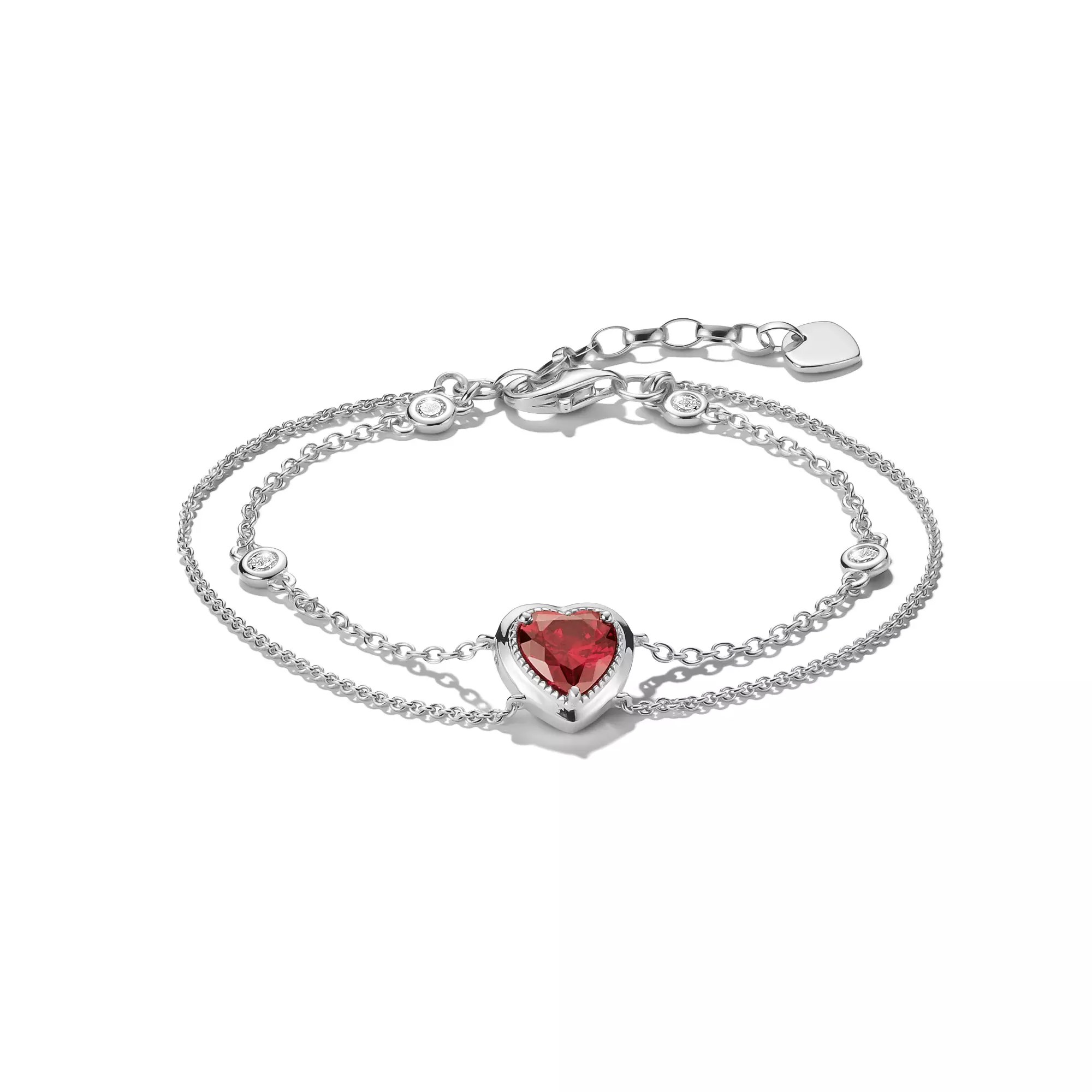 Thomas Sabo ELYNDRA Armband 16 - 19 cm - Sterling Silber & Zirkonia - Rot – Ansicht 2