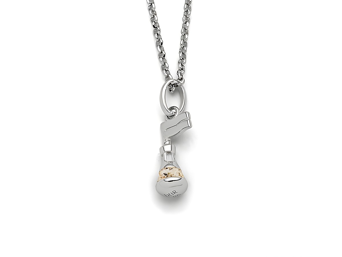 Sterling Silber Kette von DUR mit einem Boje-Anhänger aus Strandsand, 42 cm lang, elegantes Design und maritime Inspiration, ideal für jeden Anlass.