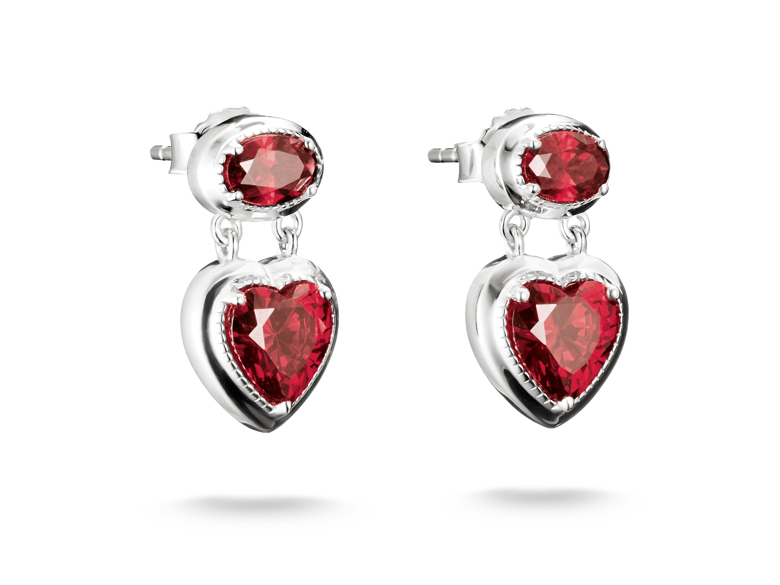Thomas Sabo H2340-051-10 ELYNDRA HERZ Ohrringe - Sterling Silber & Zirkonia - Rot