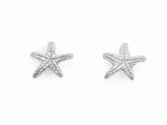 Ohrringe Seestern aus Silber 925, fein gearbeitet, Hersteller Juwelier Harnisch, Ohrstecker ohne Stein, klassisches Design mit maritimem Flair, ideal für jeden Anlass.