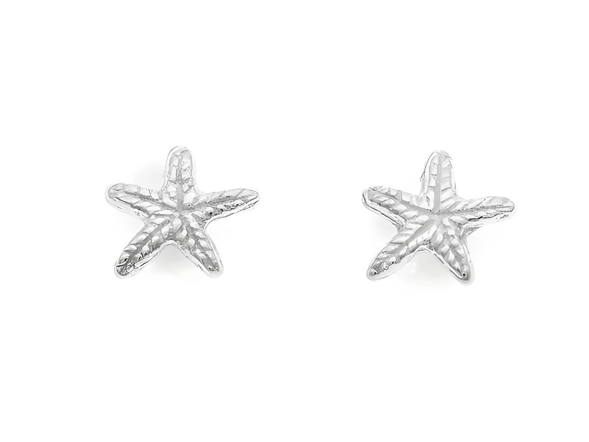 Ohrringe Seestern aus Silber 925, fein gearbeitet, Hersteller Juwelier Harnisch, Ohrstecker ohne Stein, klassisches Design mit maritimem Flair, ideal für jeden Anlass.