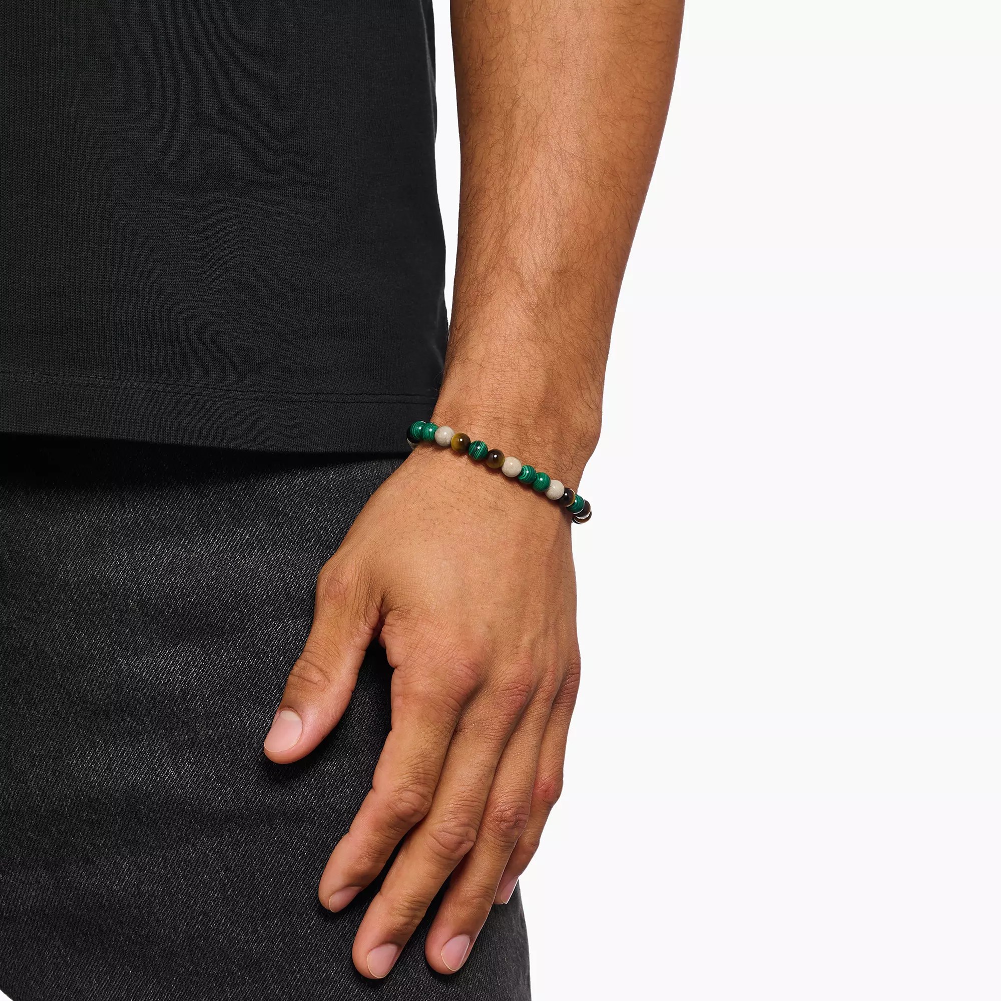 Thomas Sabo Bead-Armband in Erd- und Grüntönen 7 mm – BUNT – 17 cm – Ansicht 4