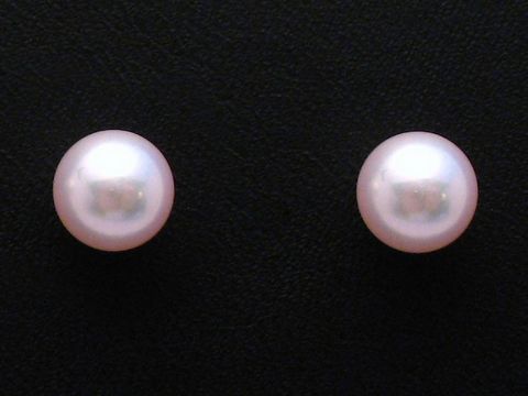 Ohrringe DESIGN - Gold 585 - Zuchtperle, klassische und elegante Perlenohrringe in zartem Rosa, geeignet für jeden Anlass, Hersteller Juwelier Harnisch.