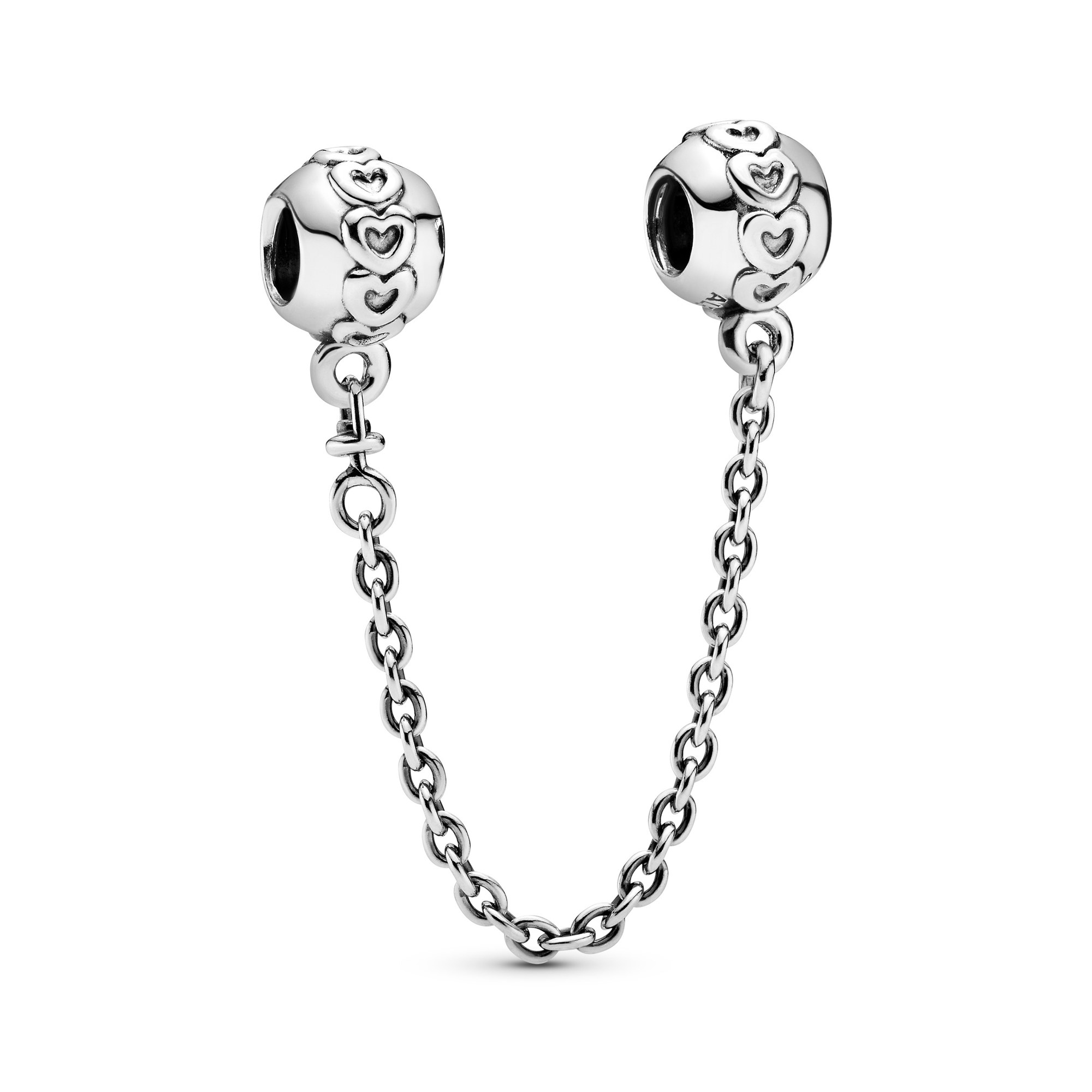PANDORA 5 cm - Silber Herzen - Sicherheitskette 5 cm