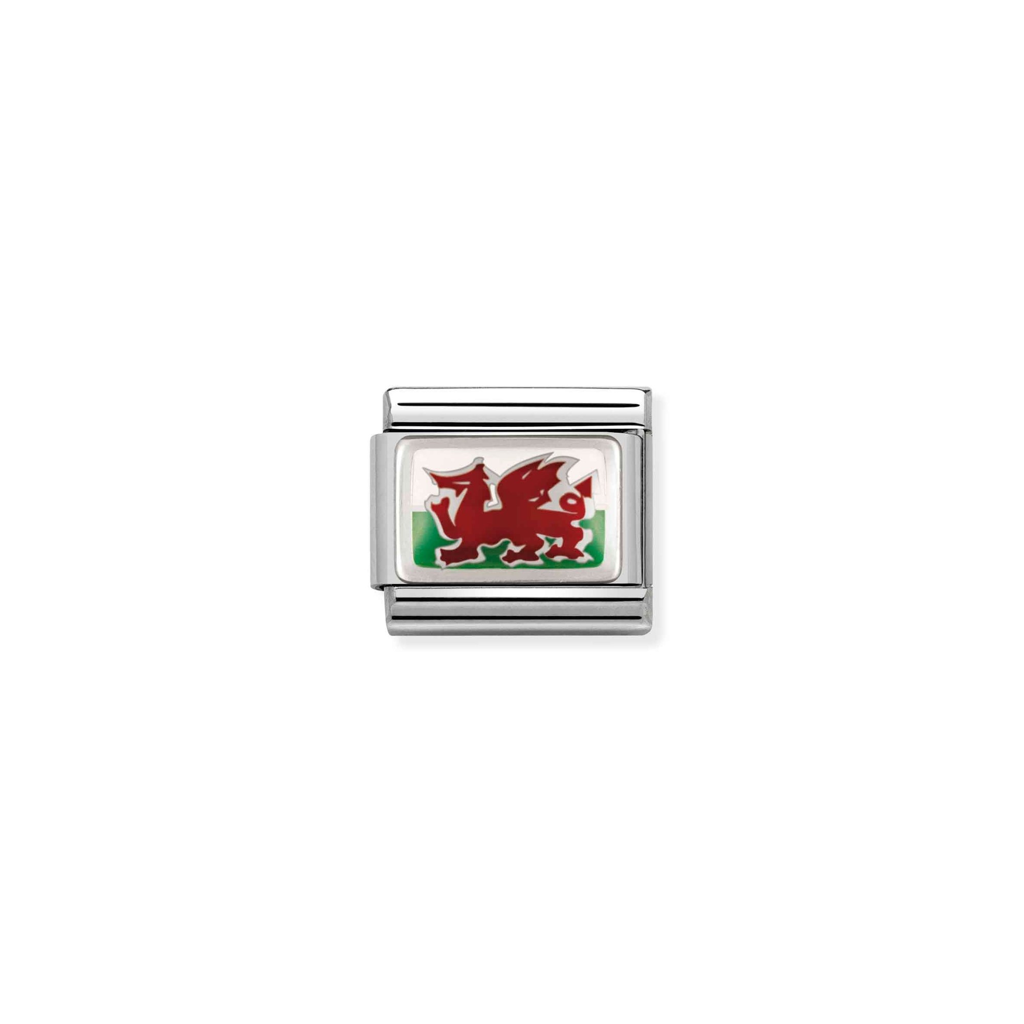 Nomination Composable Classic Charm Flagge Wales - Edelstahl, Silber 925, Emaille