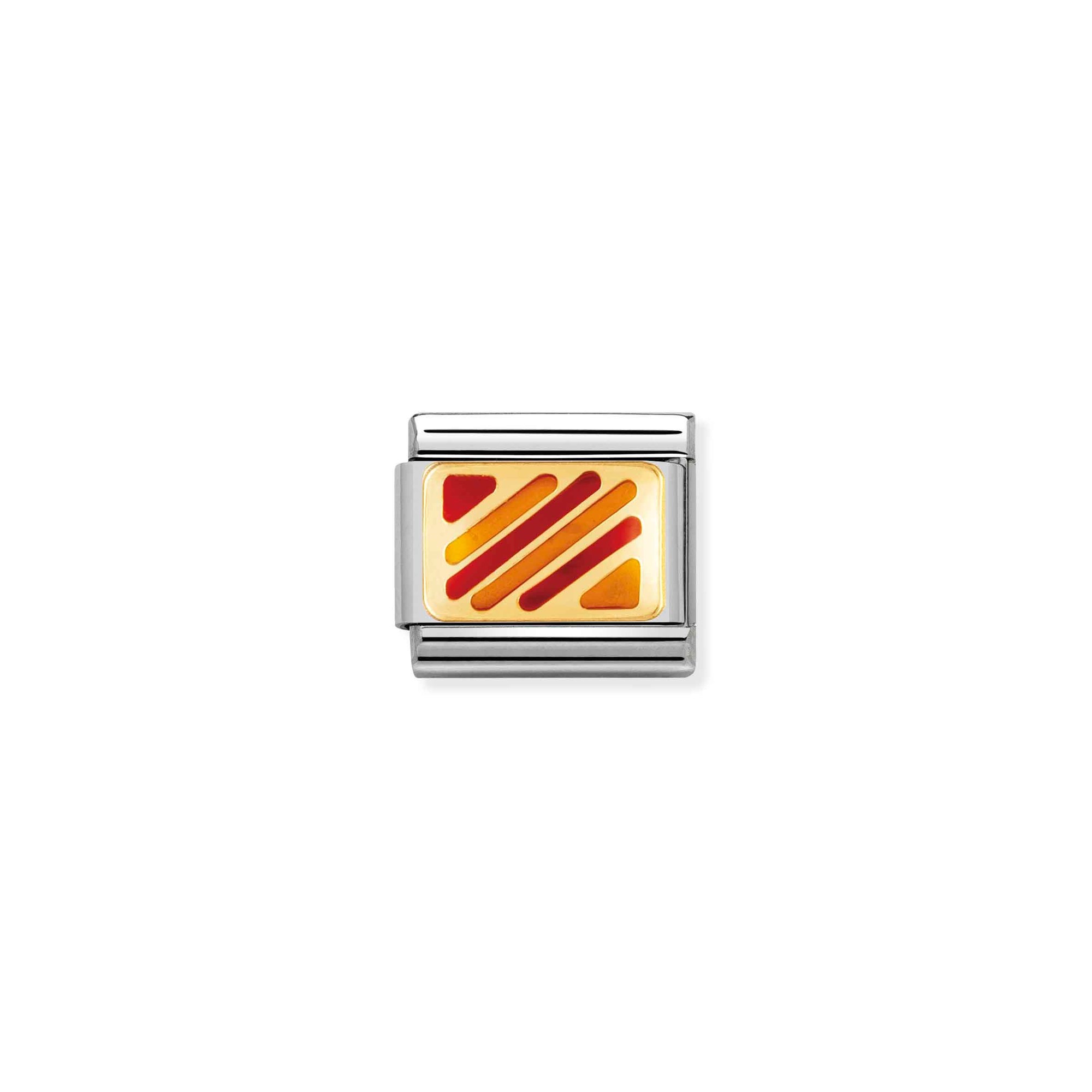 Nomination Composable Classic Charm Flaggenalphabet Y - Edelstahl, Gold 750 Gelbgold, Emaille