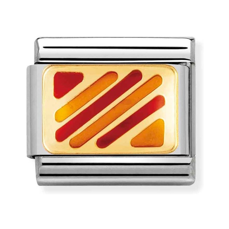 Nomination Composable Classic Charm Flaggenalphabet Y - Edelstahl, Gold 750 Gelbgold, Emaille