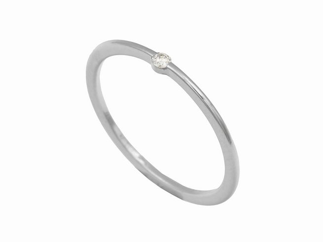 Platin Ring dezent gefertigt aus Platin 960 mit einem Brillanten von 0,03 ct w-if lupenrein in Größe 55 vom Hersteller Juwelier Harnisch bis Größe 54/17,5.