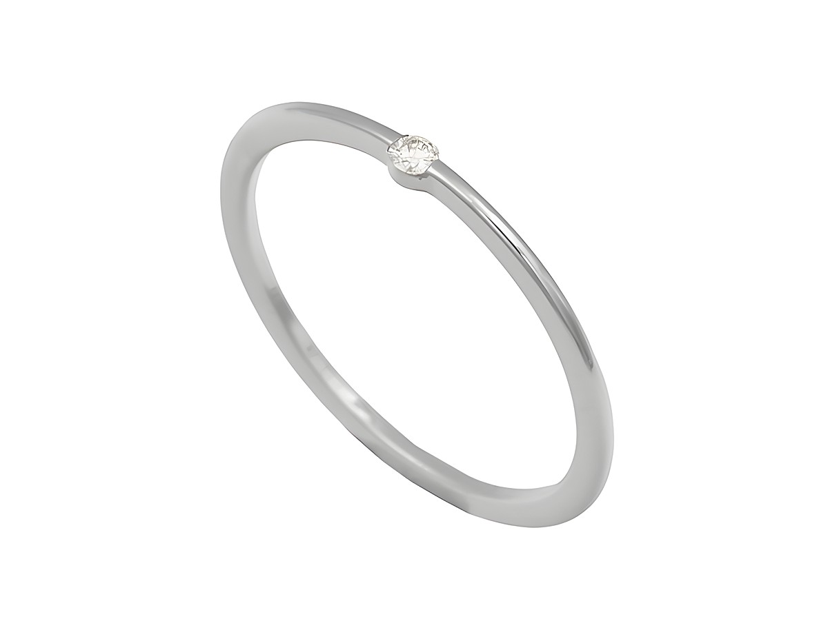 Platin Ring dezent gefertigt aus Platin 960 mit einem Brillanten von 0,03 ct w-if lupenrein in Größe 55 vom Hersteller Juwelier Harnisch bis Größe 54/17,5.