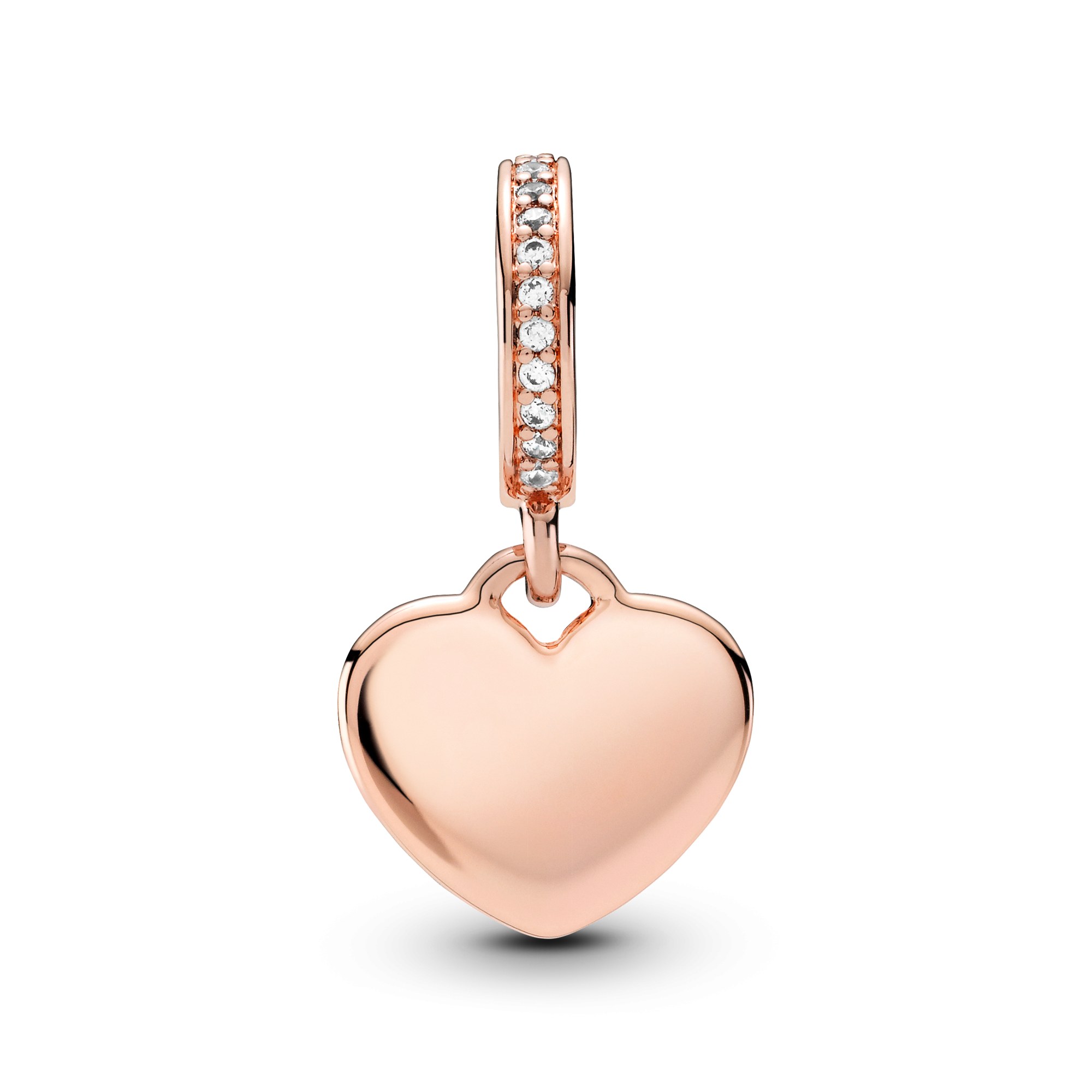 Pandora poliertes Herz - Roségold Vergoldung Charm - Zirkonia – Ansicht 3
