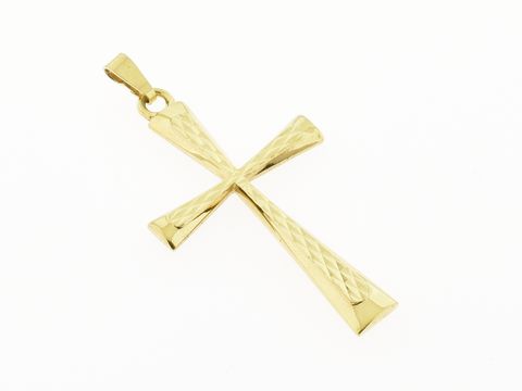 Gold Anhänger Kreuz 333 Gold klassisch, Hersteller Juwelier Harnisch, mit filigraner Struktur und glänzender Oberfläche, ideal als elegantes Schmuckstück für besondere Anlässe.