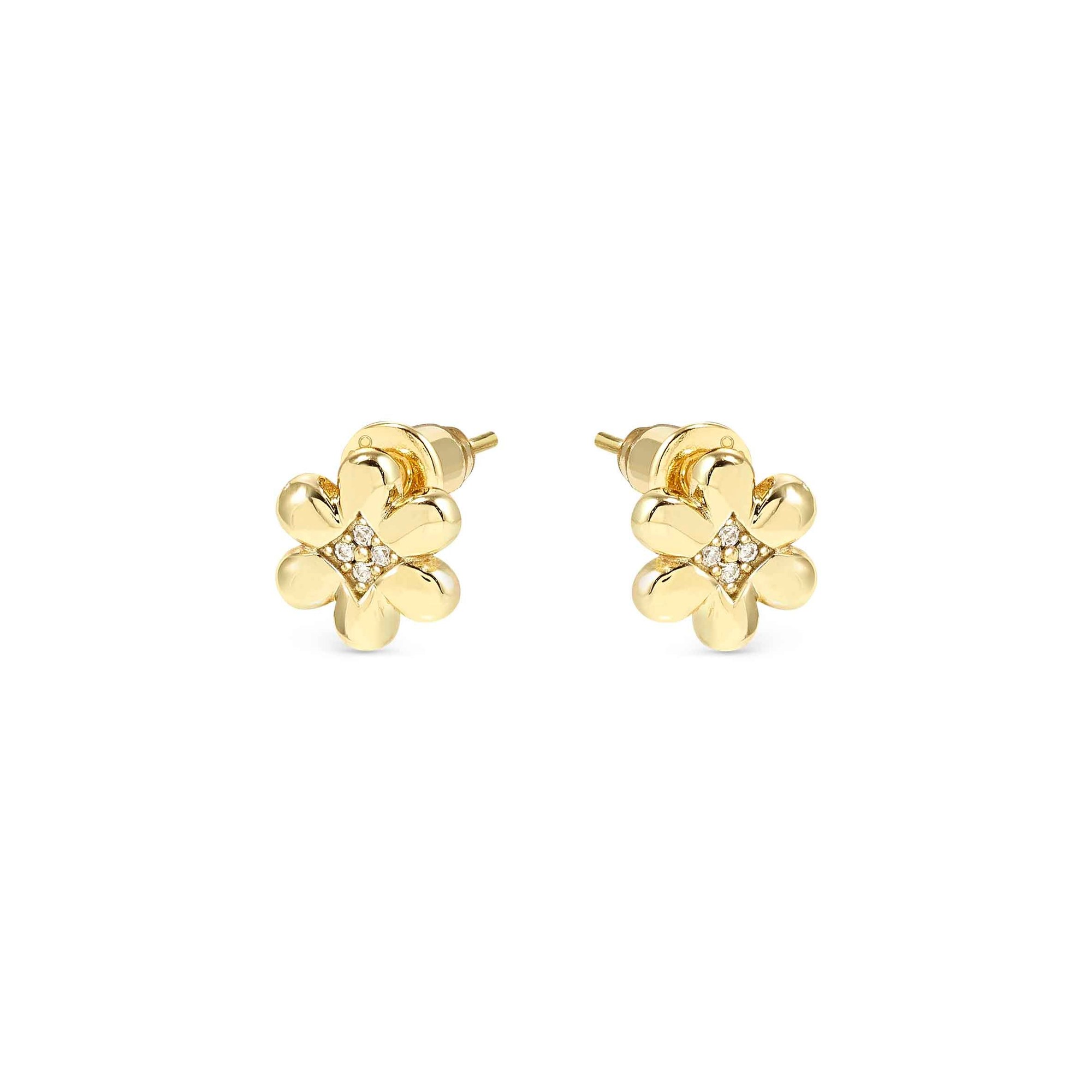 Nomination Petit Sparkle - Sterling Silber Ohrstecker - Blume - Zirkonia – goldfarben