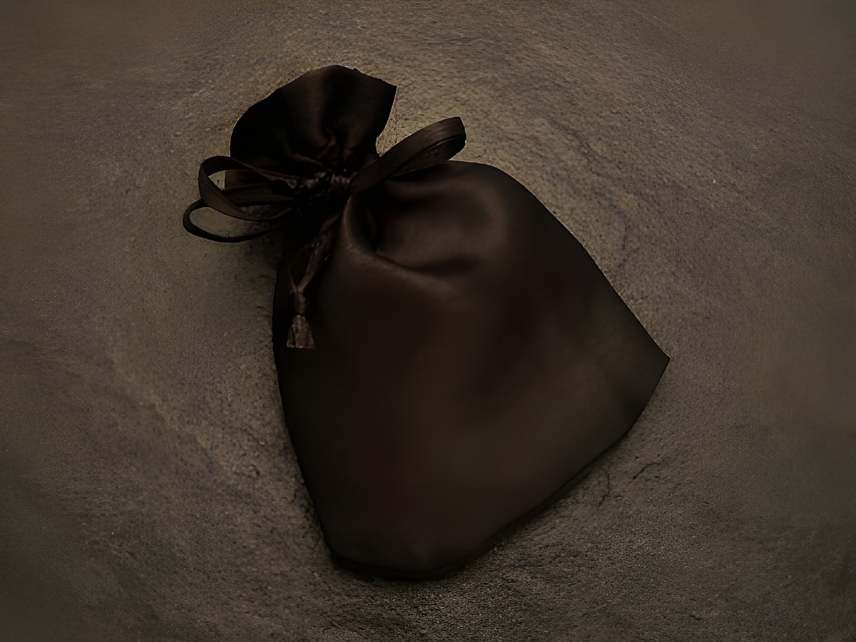 Geschenksäckchen schwarz aus synthetischem Satin mit einer Größe von 10 cm, ideal für Geschenkverpackungen und Schmuckpräsentationen, Hersteller Juwelier Harnisch.
