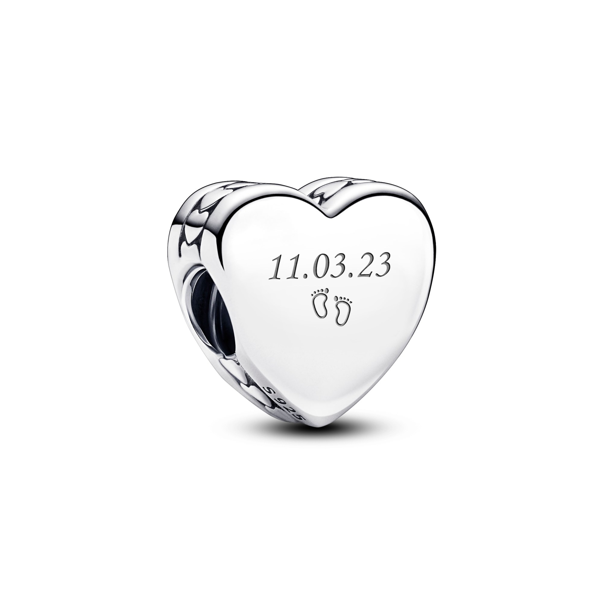 Pandora charms - flaches Herz - Silber - SCHLICHT – Ansicht 2