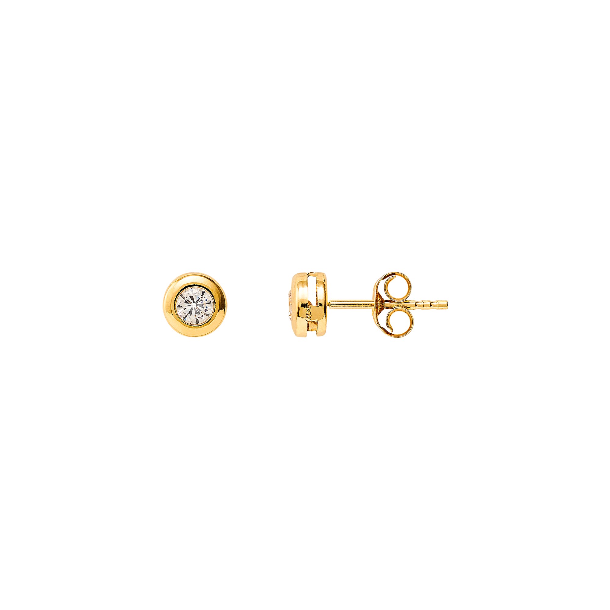 XENOX Ohrringe FINE Zarge Mini Bold - Gelbgold 585 – Ansicht 2