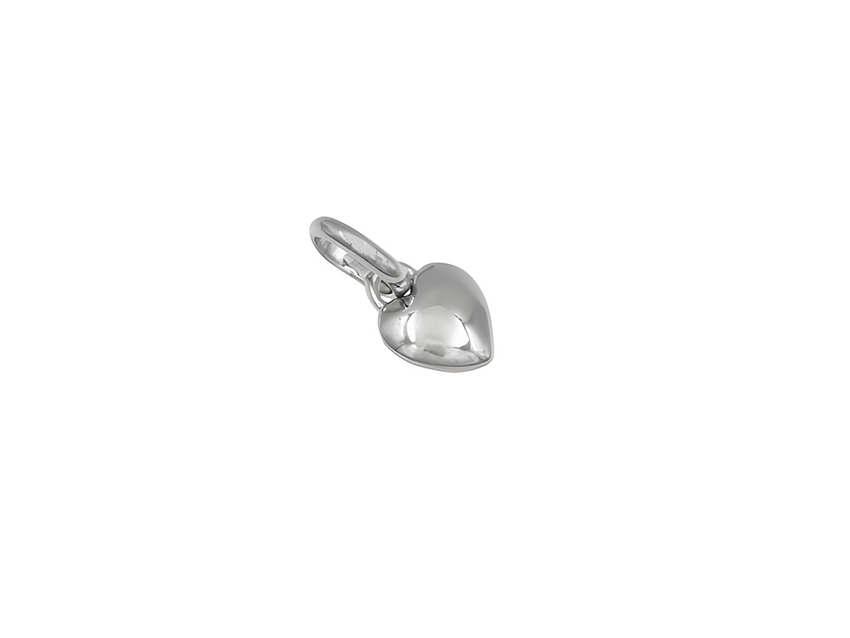 Anhänger Herz niedlich aus rhodiniertem Sterling Silber, Hersteller Juwelier Harnisch, plastisch gestaltet, ideal zum Verzieren von Schmuckstücken.