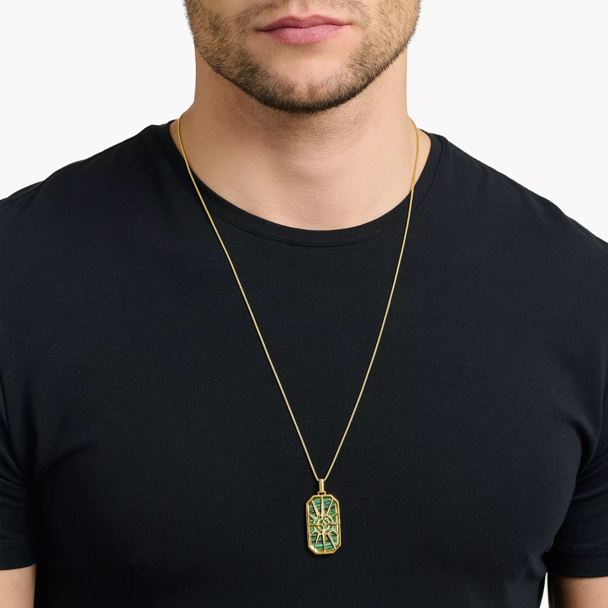 Thomas Sabo Anhänger Kompass Stern grün – Silber – vergoldet – länglich – Ansicht 2