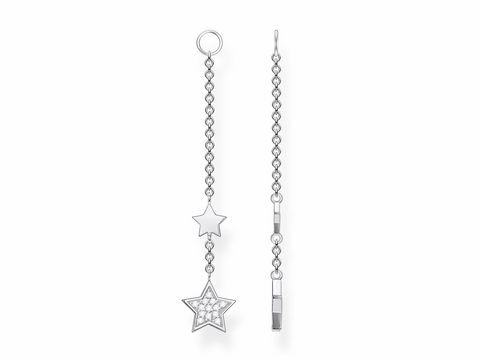 Ohrring Einhänger aus Silber der Thomas Sabo Charming Collection mit einem klaren Zirkonia-Stern und einem stylischen Design, ideal für individuellen Ohrschmuck.