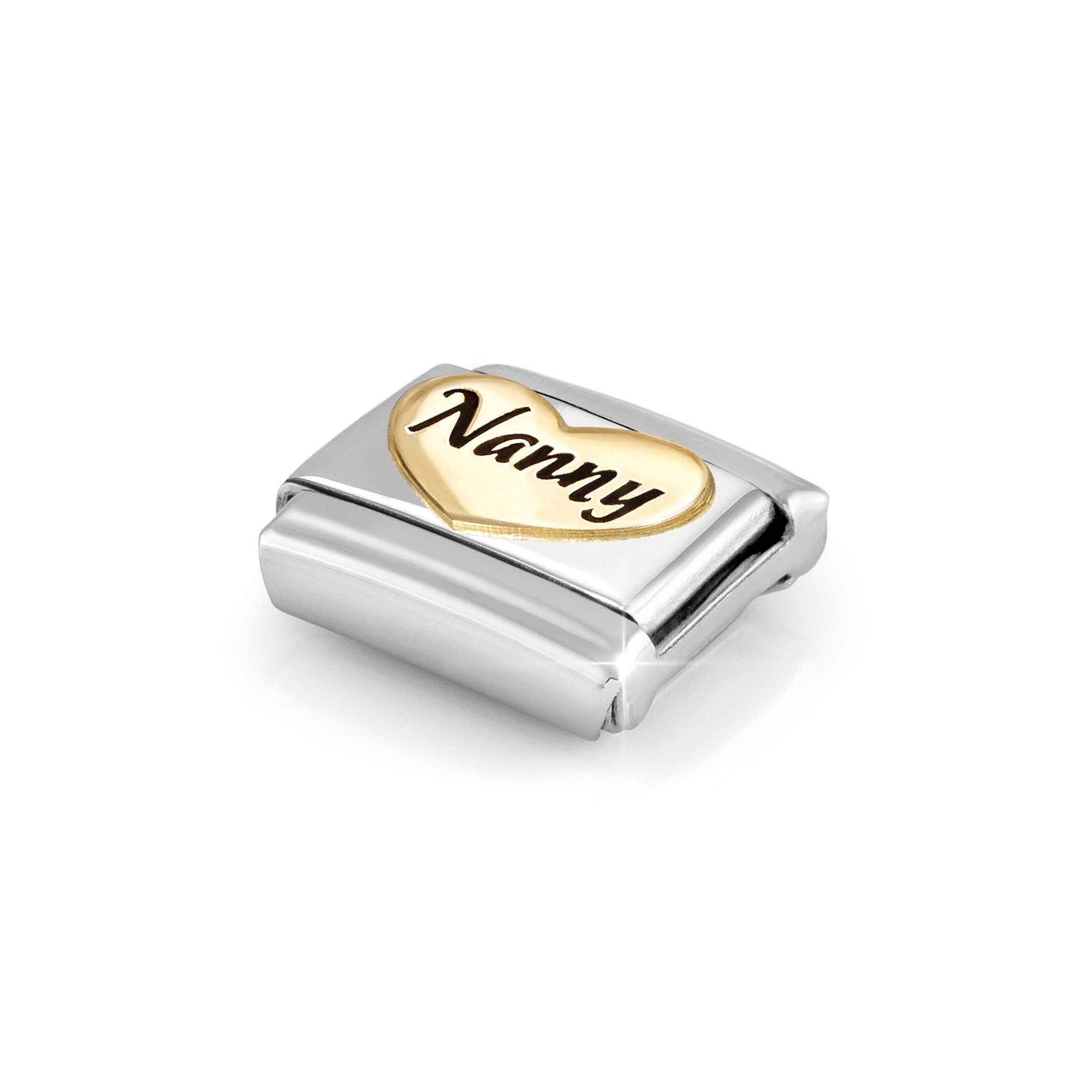 Nomination Composable Classic Charm Nanny auf Herz - Edelstahl, Gold 750 Gelbgold, Emaille – Ansicht 5