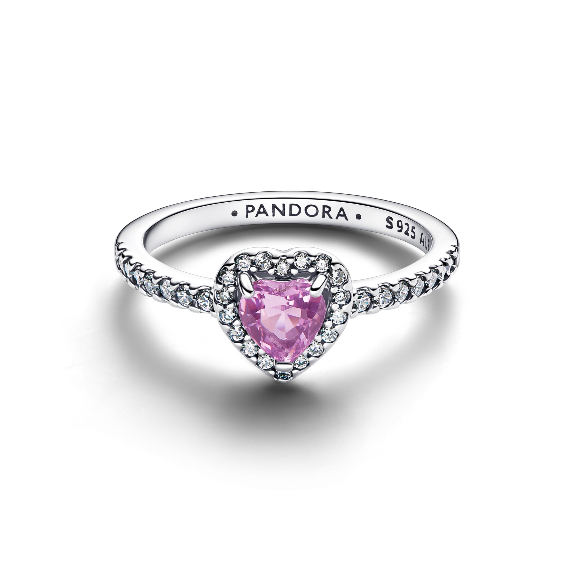 Pandora hellvioletter Herz Ring - Sterling Silber - Kristall – Ansicht 2