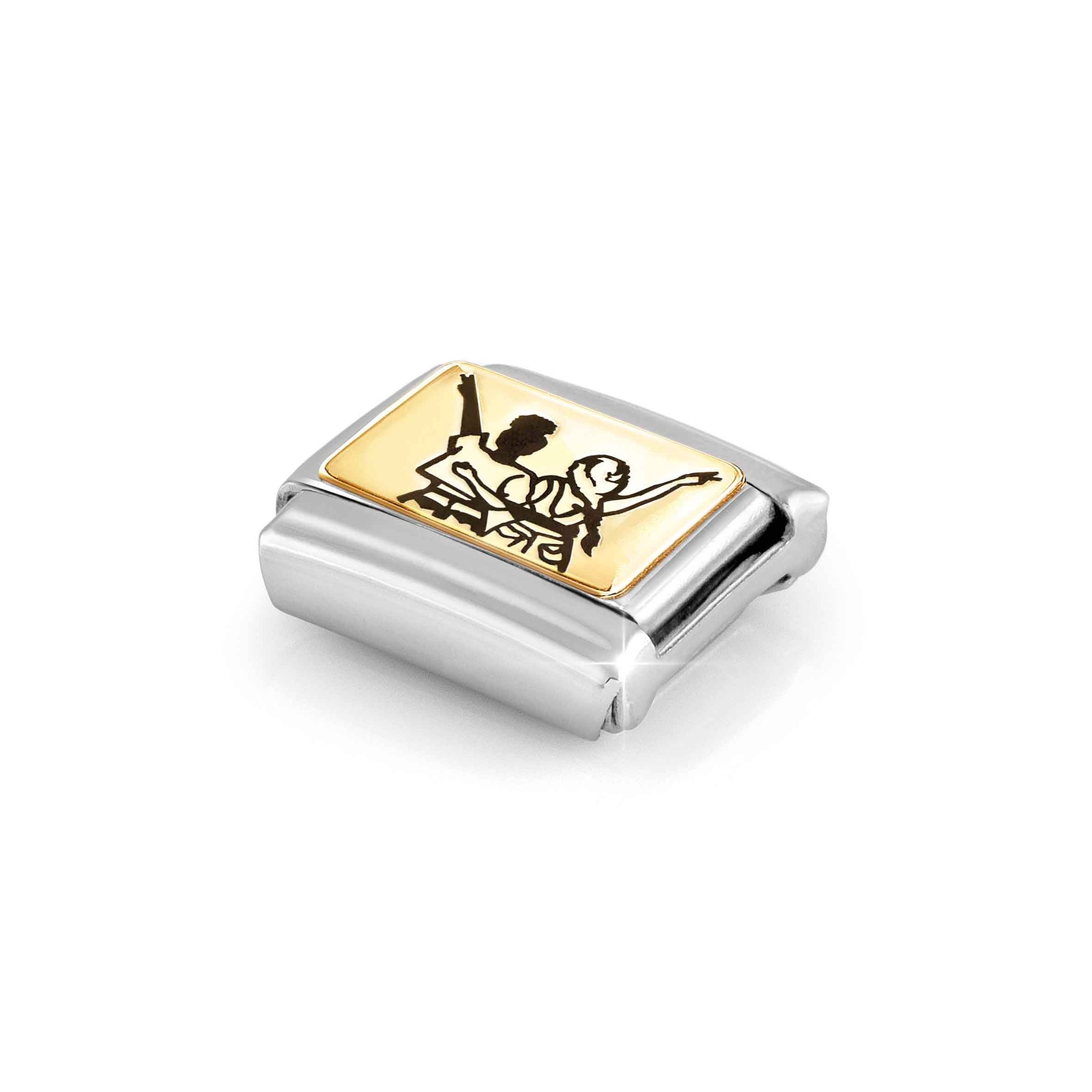 Nomination Composable Classic Charm Freundinnen Konzert - Edelstahl, Gold 750 Gelbgold, Emaille – Ansicht 4