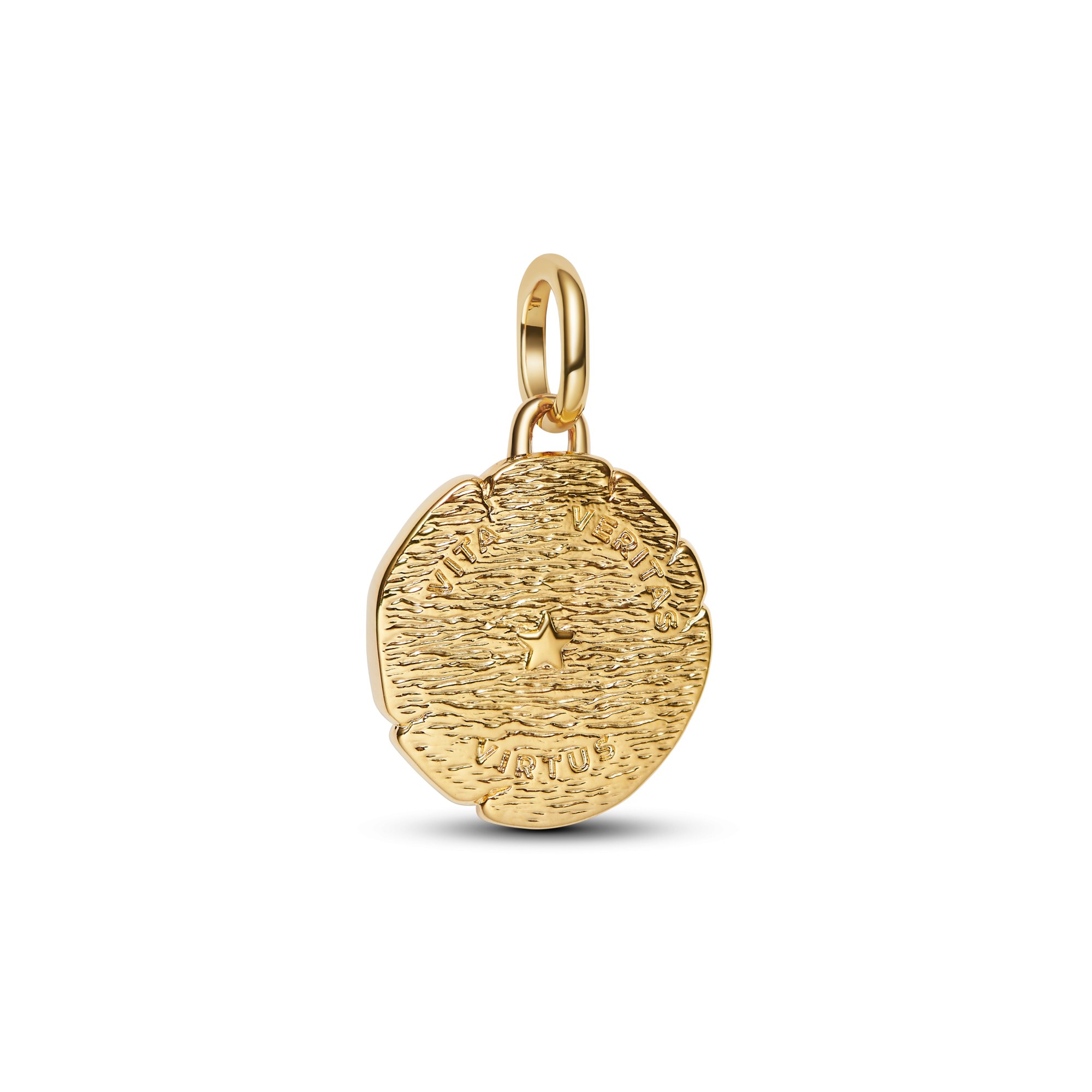 Pandora Me - Löwe Medaillon-Charm - Gelbgold Vergoldung - Zirkonia- VITA VERITAS VIRTUS – Ansicht 3
