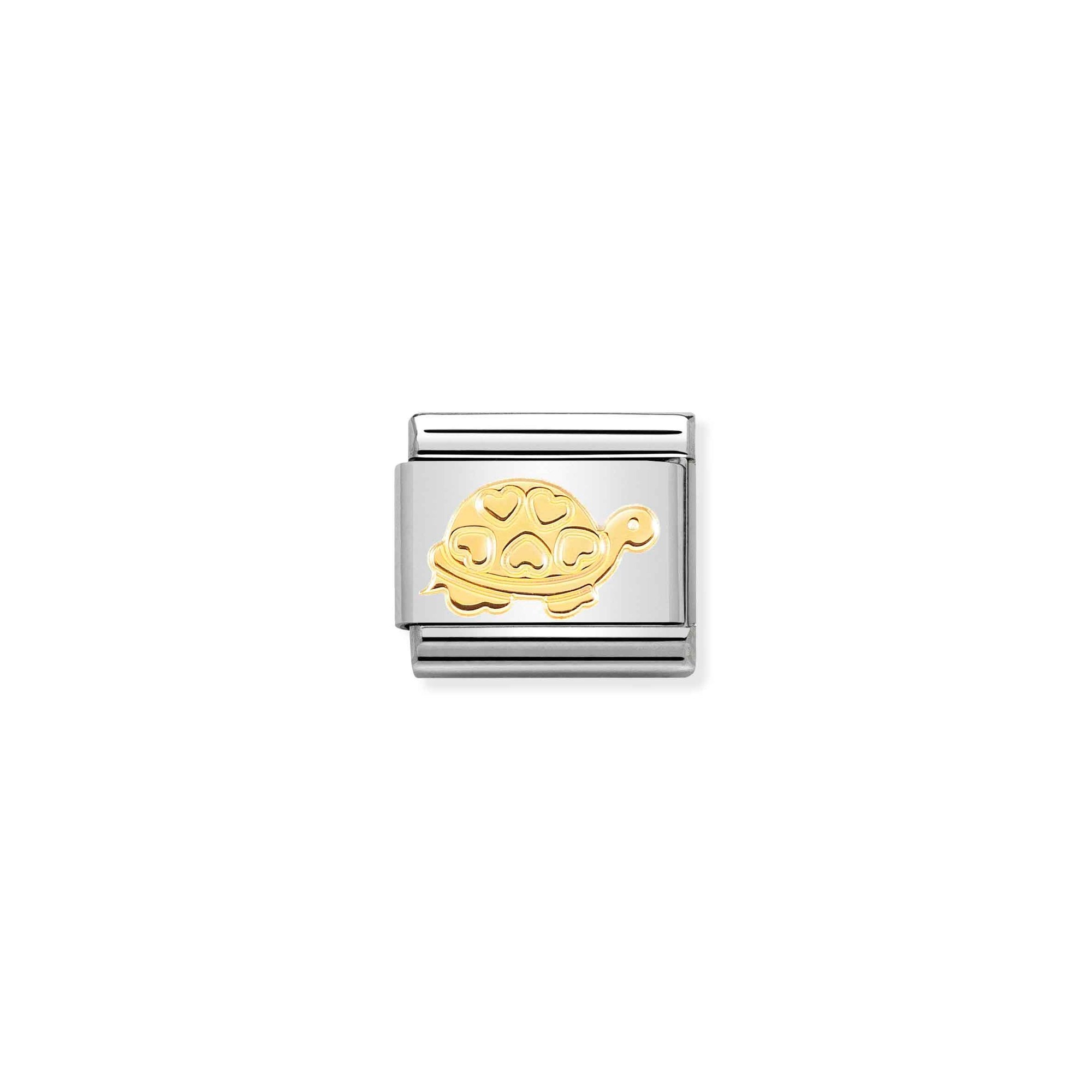 Nomination Composable Classic Charm Schildkröte mit Herzen - Edelstahl, Gelbgold