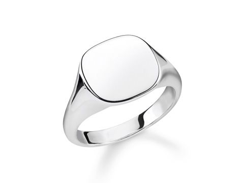 Eleganter silberfarbener Ring von Thomas Sabo TR2248-001-21-62 in Größe 62, mit einem schlichten, quadratischen Design und einer glatten Oberfläche, ideal für jeden Anlass.