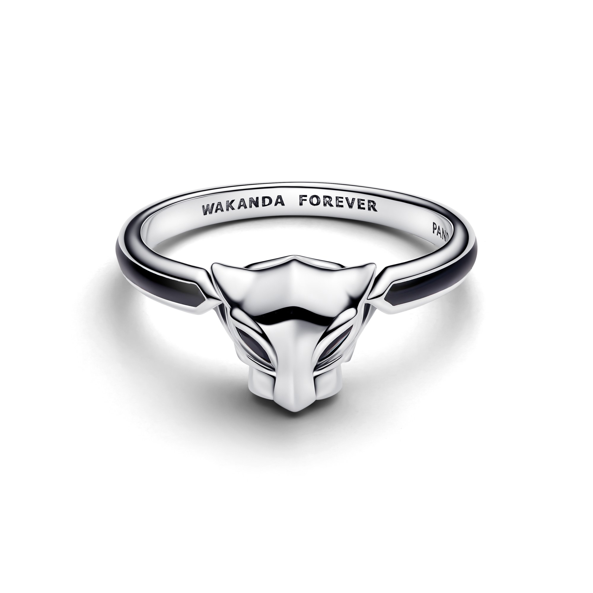 Pandora Marvel Black Panther Ring - Sterling Silber - Emaille Kristall Schwarz – Ansicht 2