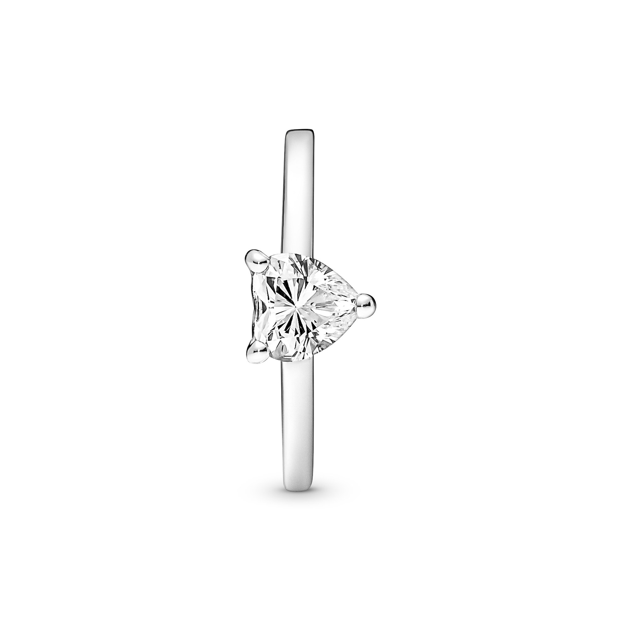 Pandora Funkelndes Herz Solitär-Ring - Sterling Silber Zirkonia Ansicht 3 – Ansicht 3