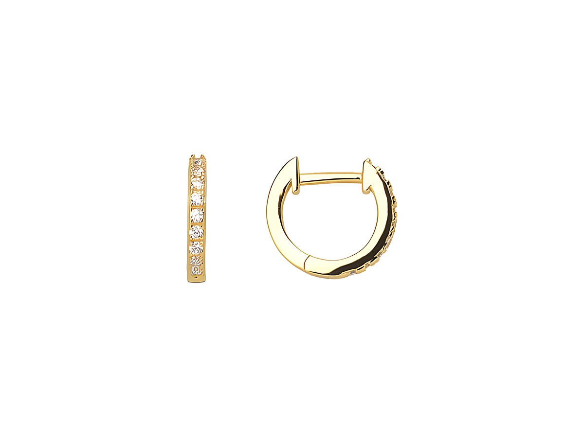 Xenox Sterling Silber Ohrringe XS8662G in Creolenform, veredelt mit Gelbgold und funkelnden Zirkonia. Eleganter Ohrschmuck für stilvolle Looks.