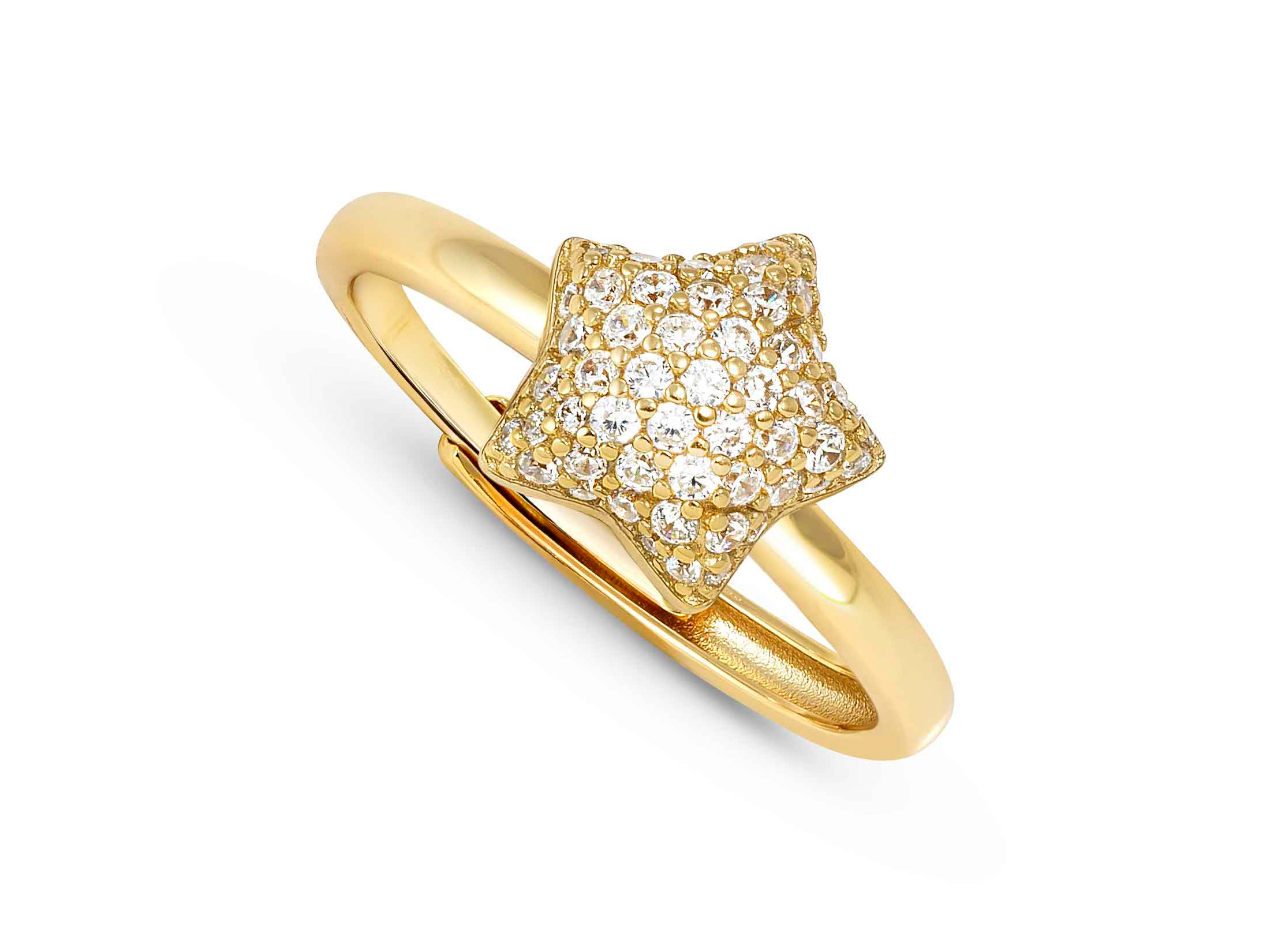 Nomination 242700 09 - LIFEPOETRY Ring aus Sterling Silber & Zirkonia in Pavé-Fassung - Stern - vergoldet