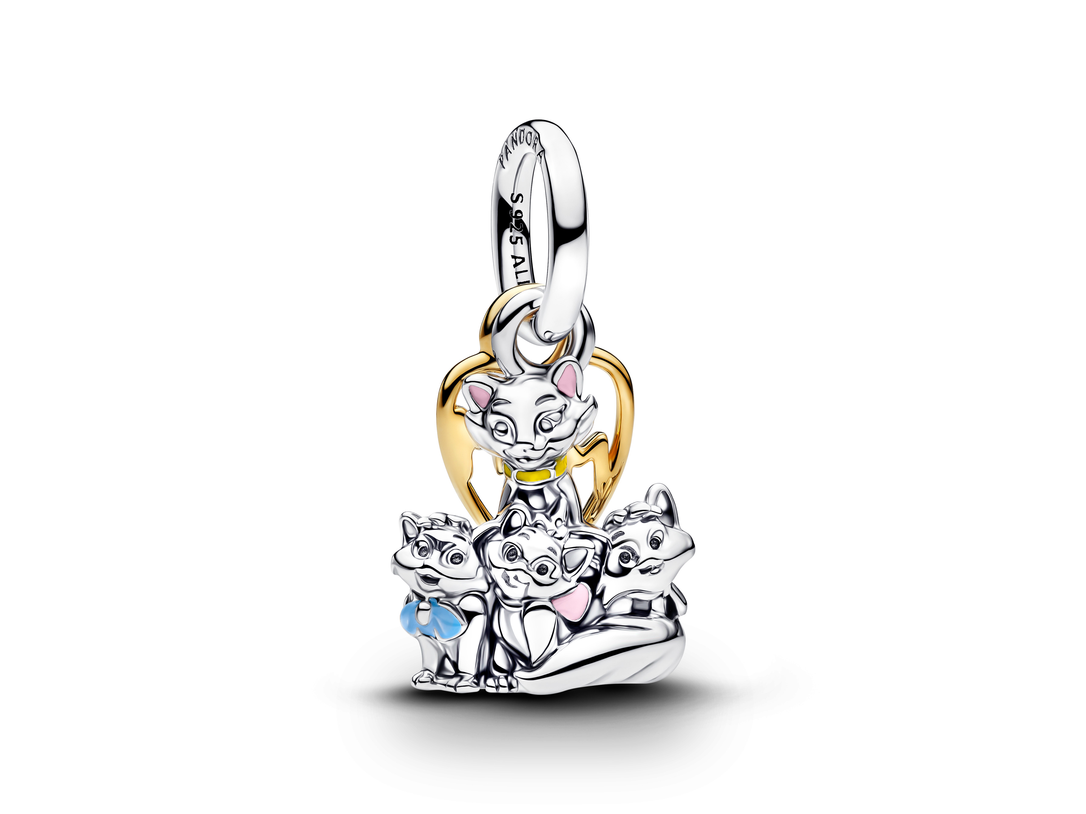 Pandora 764465C01 - Disney Aristocats Duchess & Kätzchen Charm-Anhänger -  BICOLOR - Emaille Pink