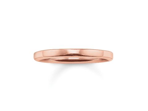 Silberner Ring von Thomas Sabo in vergoldetem Roségold, Modell TR1979-415-12-54, Größe 54, mit glatter, eleganter Oberfläche. Ideal für jeden Anlass.