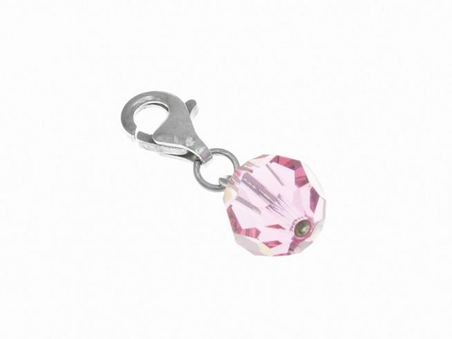 Charmanhänger aus Sterling Silber mit poliertem Acrylstein in rosa, ideal für individuelle Schmuckstücke, Hersteller Juwelier Harnisch. Verleihen Sie Ihrem Stil eine persönliche Note.
