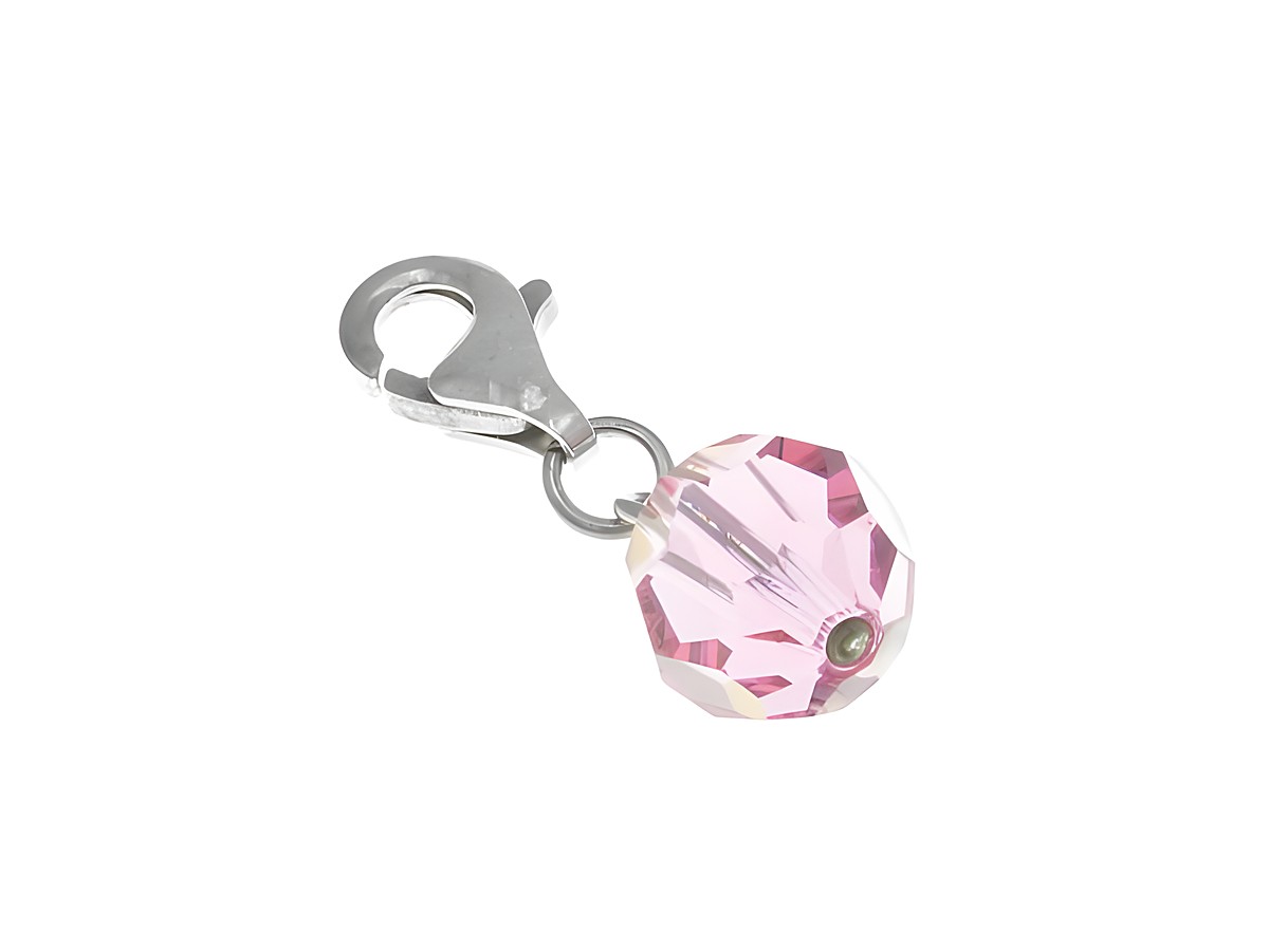 Charmanhänger aus Sterling Silber mit poliertem Acrylstein in rosa, ideal für individuelle Schmuckstücke, Hersteller Juwelier Harnisch. Verleihen Sie Ihrem Stil eine persönliche Note.