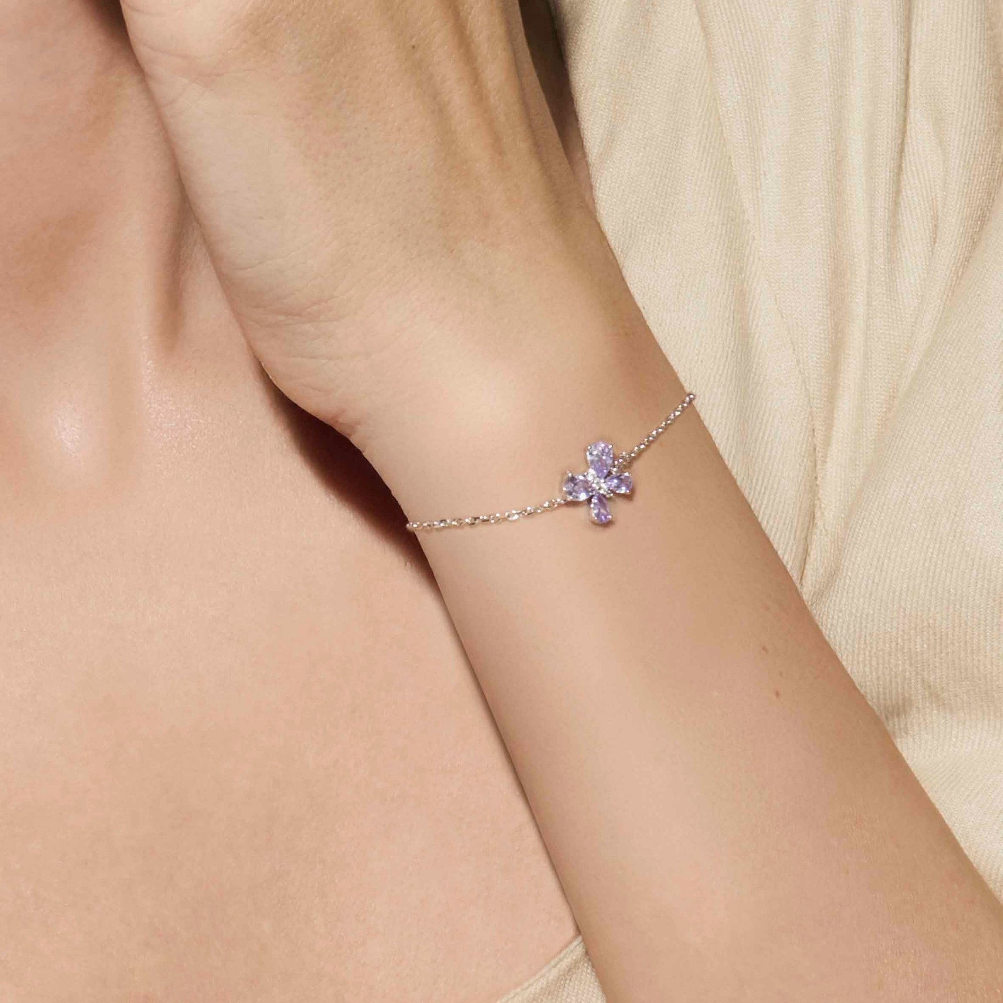 Nomination SHINE ME UP Armband aus Sterling Silber - Zirkonia - Schmetterling - Weiß - Lila - bis 18 cm – Ansicht 2