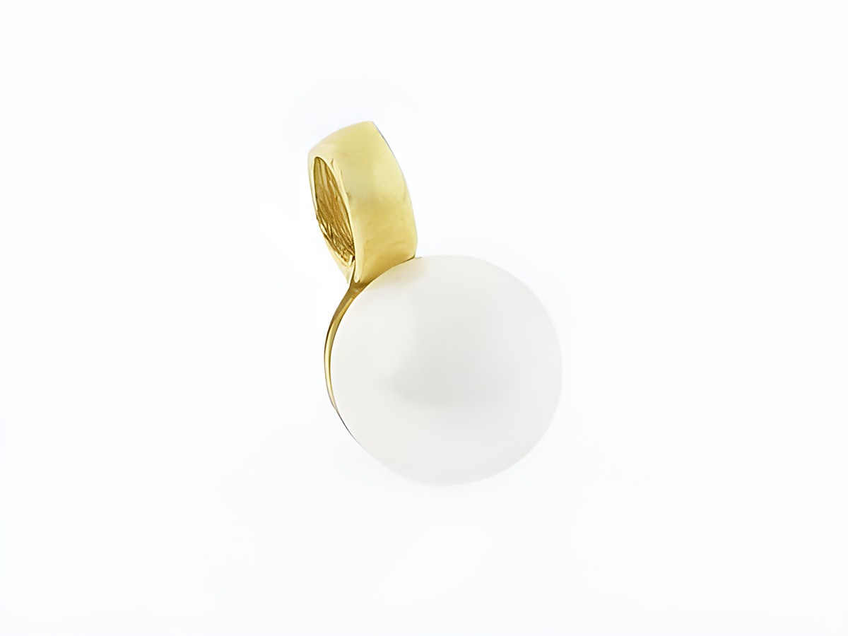 Gold Anhänger mit Perle aus 333 Gold, edel und elegant, Hersteller Juwelier Harnisch, ideal als Schmuckstück für besondere Anlässe.