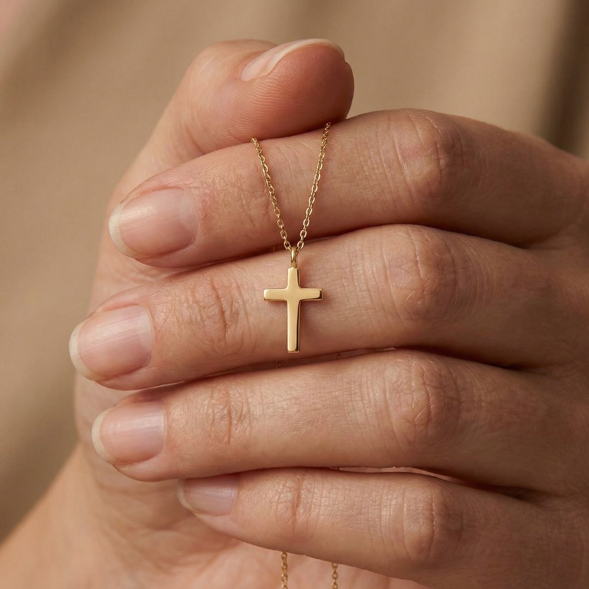 Engelsrufer LILCROSS Halskette mit Anhänger Kreuz platiert - Gelbgold vergoldet auf Silber 38 cm – Ansicht 2