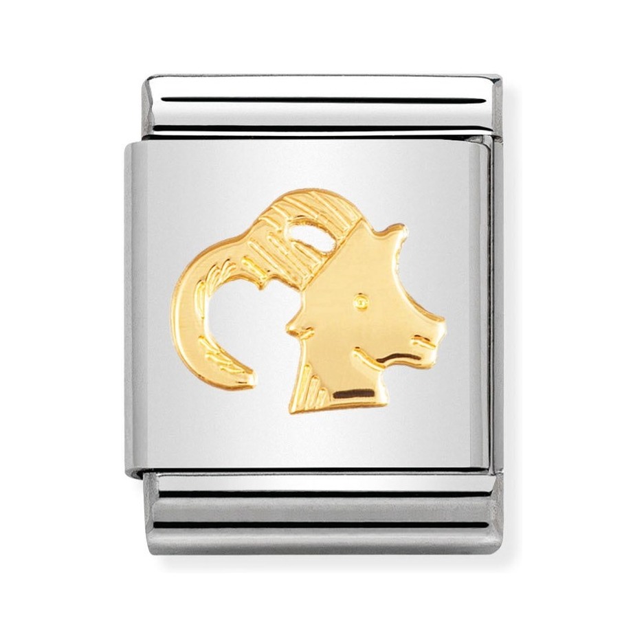 Nomination Composable Big Charm Sternzeichen Steinbock - Edelstahl, Gold 750 Gelbgold